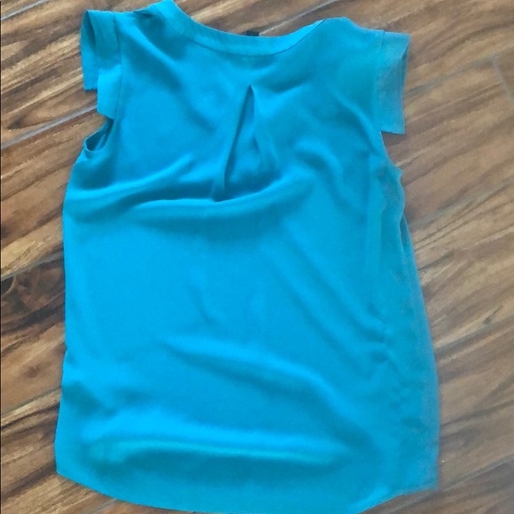 CLOSET CLOSES 09/25 J. Crew Teal V-neck blouse 000 - Picture 3 of 3